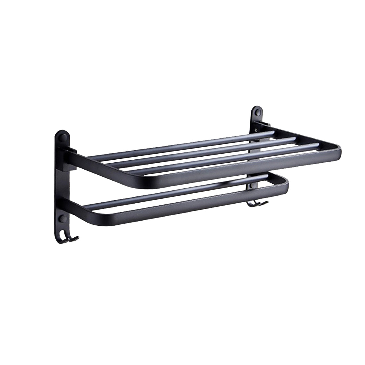 Towel Rack Folding Holder with Hook Accessories Wall Hanger Aluminium Bar Shelf