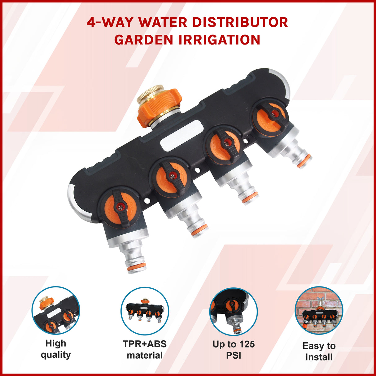 4-Way Water Distributor Garden Irrigation
