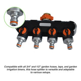 4-Way Water Distributor Garden Irrigation - Low Angle
