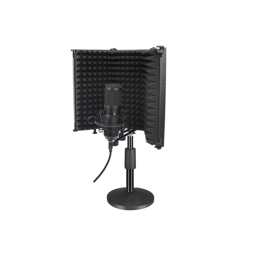 3 Panels Microphone Isolation Shield Mic Sound Absorbing Foam Reflector