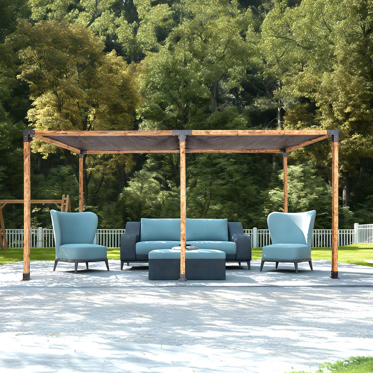Roof Pergola Gazebo Shed Matte Black Steel Brackets and Black Screen DIY Kits