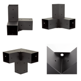 Roof Pergola Gazebo Shed Matte Black Steel Brackets and Black Screen DIY Kits - Rear View