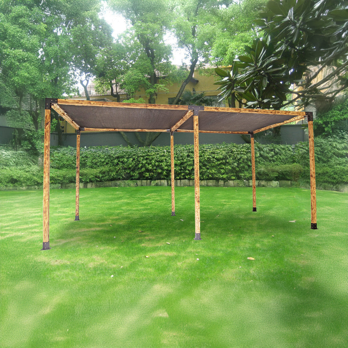 Roof Pergola Gazebo Shed Matte Black Steel Brackets and Black Screen DIY Kits