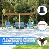 Roof Pergola Gazebo Shed Matte Black Steel Brackets and Coffee Screen DIY Kits - Extra Image