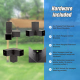 Roof Pergola Gazebo Shed Matte Black Steel Brackets and Coffee Screen DIY Kits - Low Angle