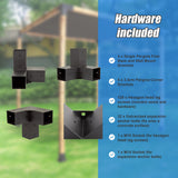 Roof Pergola Gazebo Shed Matte Black Steel Brackets and Black Screen DIY Kits - Extra Image
