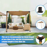 Roof Pergola Gazebo Shed Matte Black Steel Brackets and Coffee Screen DIY Kits - Low Angle