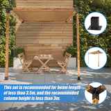 Roof Pergola Gazebo Shed Matte Black Steel Brackets and Coffee Screen DIY Kits - Low Angle