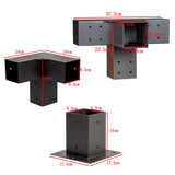 Roof Pergola Gazebo Shed Matte Black Steel Brackets and Black Screens DIY Kits - Extra Image