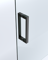 40mm Adjustable Contemporary Wall to Wall Black Sliding Shower Screen 112-116cm