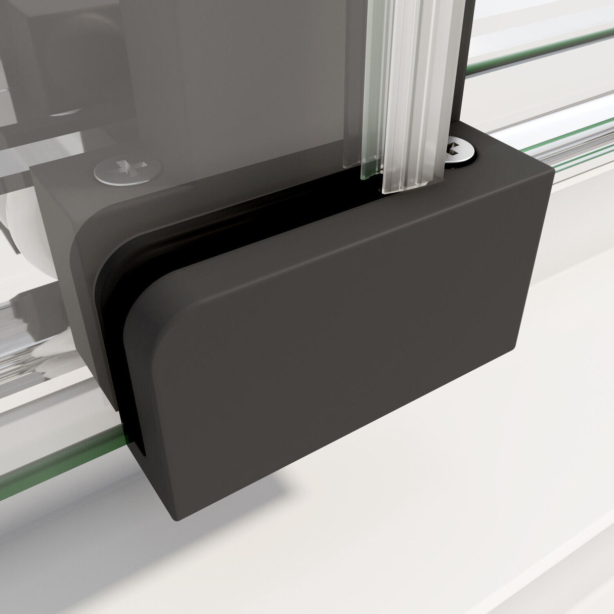 40mm Adjustable Contemporary Wall to Wall Black Sliding Shower Screen 116-120cm