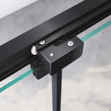 40mm Adjustable Contemporary Wall to Wall Black Sliding Shower Screen 116-120cm - Top-Down View