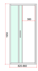 40mm Adjustable Contemporary Wall to Wall Chrome Sliding Shower Screen 82-86cm