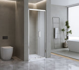 40mm Adjustable Contemporary Wall to Wall Chrome Sliding Shower Screen - 116-120cm