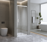 40mm Adjustable Contemporary Wall to Wall Chrome Sliding Shower Screen - 116-120cm