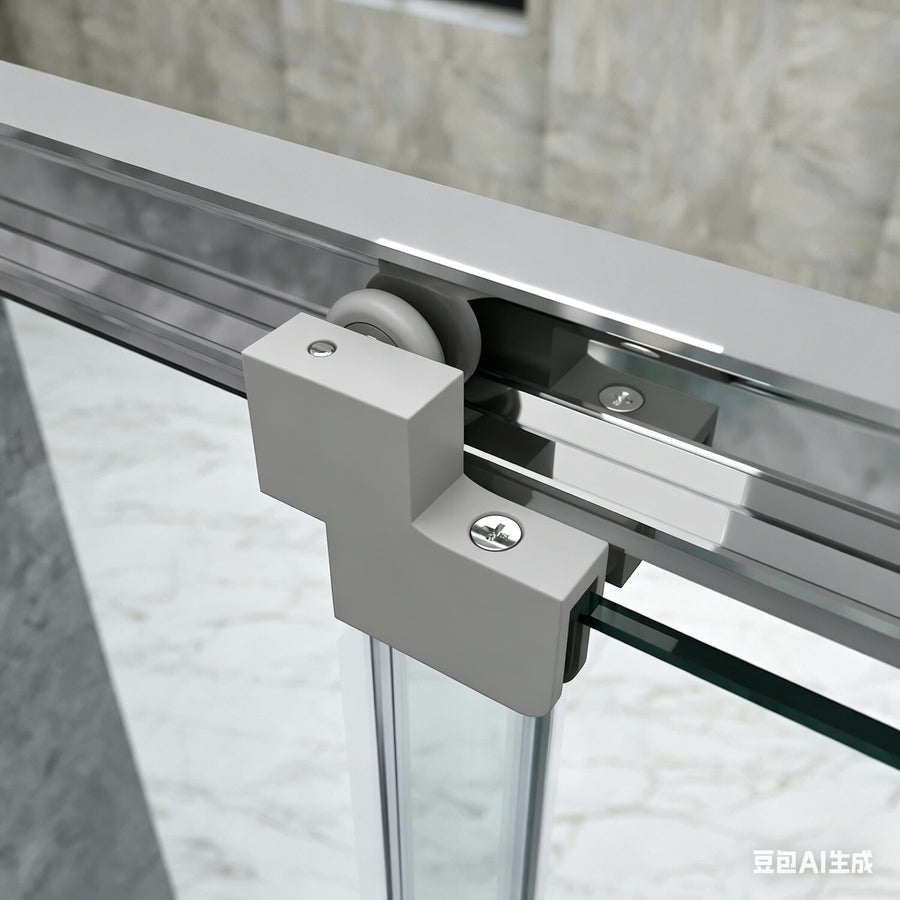 40mm Adjustable Contemporary Wall to Wall Chrome Sliding Shower Screen - 116-120cm