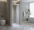 40mm Adjustable Contemporary Wall to Wall Chrome Sliding Shower Screen - 116-120cm