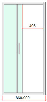 40mm Adjustable Contemporary Corner Sliding Chrome Shower Screen 90x80cm - Rear View