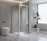 40mm Adjustable Contemporary Corner Sliding Chrome Shower Screen 120x80cm