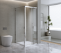 40mm Adjustable Contemporary Corner Sliding Chrome Shower Screen 86x92cm