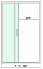 40mm Adjustable Contemporary Corner Sliding Chrome Shower Screen 120x92cm