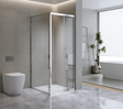 40mm Adjustable Contemporary Corner Sliding Chrome Shower Screen 116x101cm
