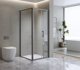 40mm Adjustable Contemporary Corner Sliding Chrome Shower Screen 86x80cm