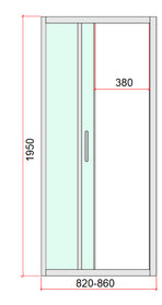 40mm Adjustable Contemporary Corner Sliding Chrome Shower Screen 86x80cm