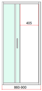 40mm Adjustable Contemporary Corner Sliding Black Shower Screen 90x80cm