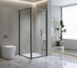 40mm Adjustable Contemporary Corner Sliding Black Shower Screen 120x80cm