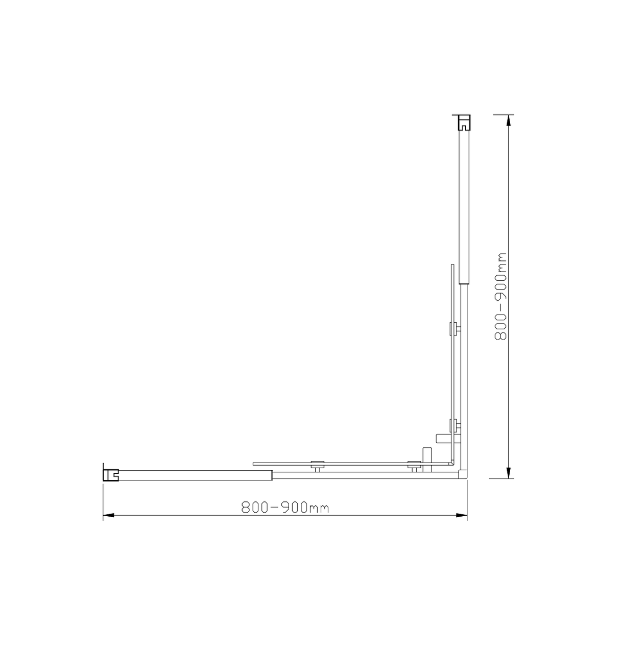 Adjustable 900x900mm Double Sliding Door Glass Shower Screen in Chrome
