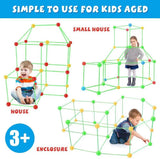 217pcs Kids Construction Fort Building Kit Castles 3D Play House Tent Toys - Rear View