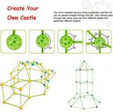 217pcs Kids Construction Fort Building Kit Castles 3D Play House Tent Toys - Close-Up Angle