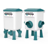 Chicken Feeder Water Food Treadle Poultry Feeding 12KG Large Capacity 11L - 45-Degree Angle