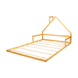 Pine Wood Floor Bed House Frame for Kids and Toddlers - Front View