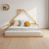 Pine Wood Floor Bed House Frame for Kids and Toddlers
