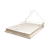 Pine Wood Floor Bed House Frame for Kids and Toddlers - Close-Up Angle