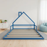 Pine Wood Floor Bed House Frame for Kids and Toddlers - Side View