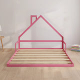 Pine Wood Floor Bed House Frame for Kids and Toddlers - Side View
