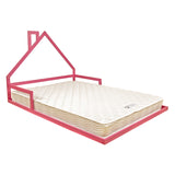 Pine Wood Floor Bed House Frame for Kids and Toddlers - Top-Down View