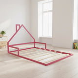 Pine Wood Floor Bed House Frame for Kids and Toddlers