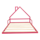 Pine Wood Floor Bed House Frame for Kids and Toddlers - Rear View