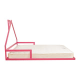 Pine Wood Floor Bed House Frame for Kids and Toddlers - Close-Up Angle