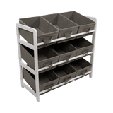 Kids Toy Box Storage Unit Drawers Childrens Bedroom Shelf Baby Nursery Furniture Grey - Top-Down View
