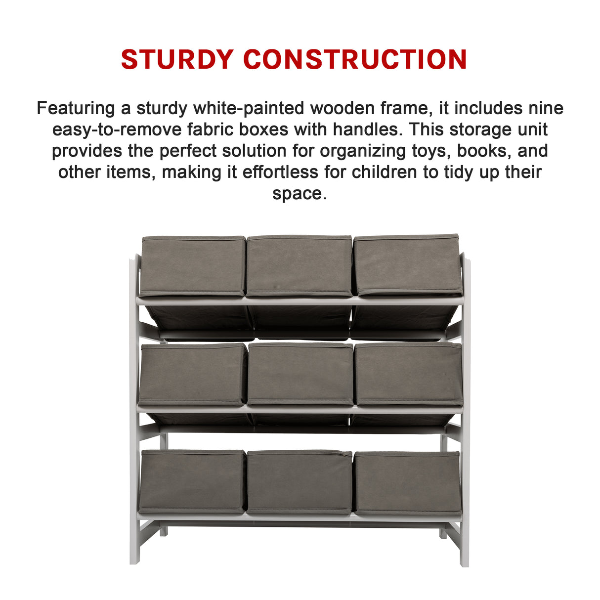 Kids Toy Box Storage Unit Drawers Childrens Bedroom Shelf Baby Nursery Furniture Grey