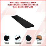 Cuttable Threshold Ramp Rubber Wheelchair Ramp Solid 4 cm Rise 90 cm Wide - Rear View