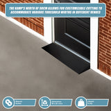 Cuttable Threshold Ramp Rubber Wheelchair Ramp Solid 4 cm Rise 90 cm Wide - Close-Up Angle