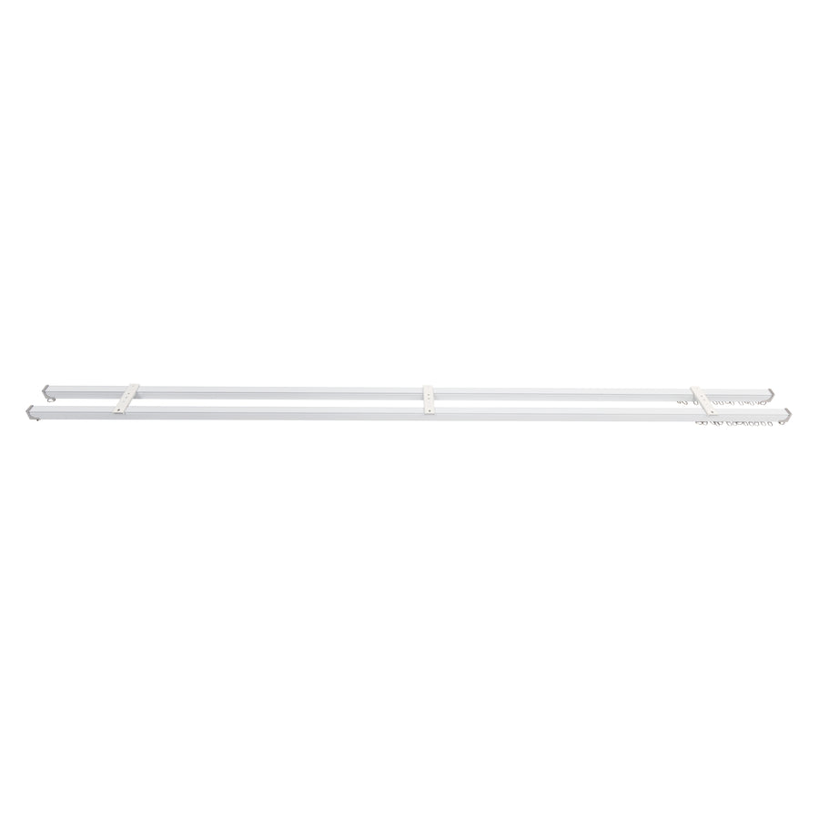 1.5m Double Curtain Tracks Aluminium Rail & Brackets For Both Curtain and Sheer with ceiling and wall accessories