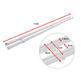 1.5m Double Curtain Tracks Aluminium Rail & Brackets For Both Curtain and Sheer with ceiling and wall accessories
