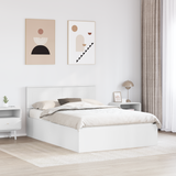 Bed Frame with Headboard White 150 x 200 cm Engineered Wood - Side View